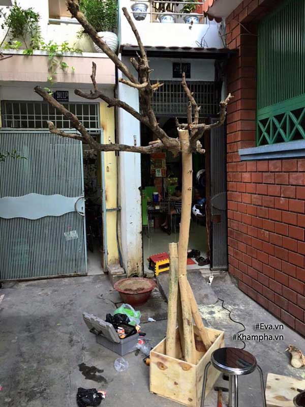 Học mẹ Sài Thành làm cây đào giả vừa rẻ vừa đẹp mỹ mãn chơi Tết 2018 - 9