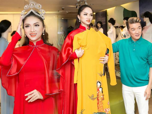 Hương Giang được Đàm Vĩnh Hưng tận tay chọn áo dài để đi thi Hoa hậu