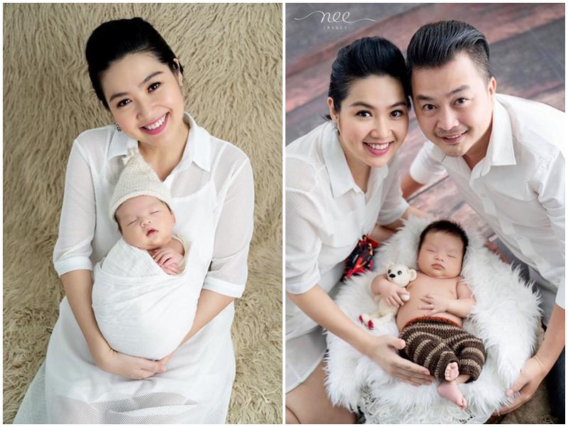Hầu như tháng nào, Lê Khánh và Tuấn Khải cũng thực hiện một bộ ảnh cùng con trai. Trong bộ ảnh được chia sẻ cách đây vài tháng, nữ MC đã bắt đầu giảm cân dần dần.
