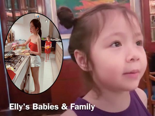 Elly Trần quay clip con gái nói chuyện, không ngờ Cadie vô tư để lộ về bố trong clip