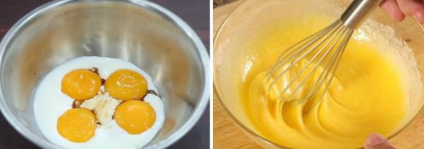 Đánh bông lòng đỏ trứng với sữa tươi  vani và dầu ăn - 3