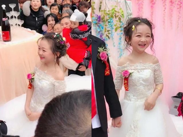 Cô dâu cao 1m3, mặt trẻ măng như thiếu niên, nhìn sang chú rể lại càng bất ngờ