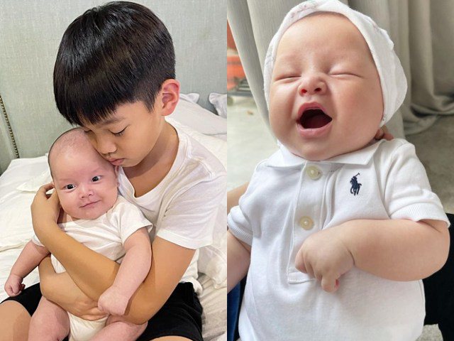 Con trai 3 tháng tuổi của Hồ Ngọc Hà có loạt biểu cảm đốn tim người hâm mộ