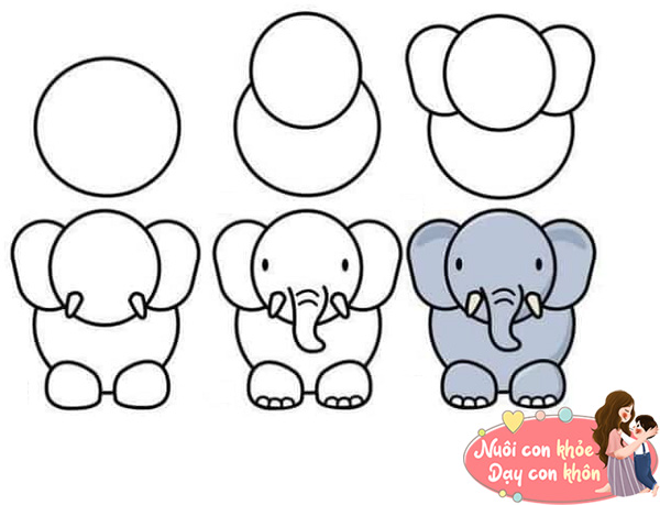 Tổng hợp 101 hình vẽ con voi đẹp hay nhất  thtantai2eduvn
