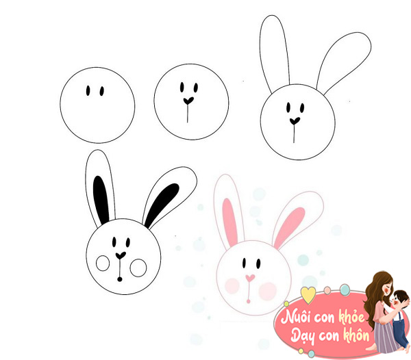 Tổng hợp 100 cách vẽ hình con vật ngộ nghĩnh đơn giản cho bé  Easy bunny  drawing Bunny drawing Easy drawings