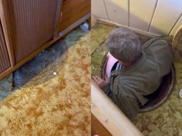 Finding the manhole cover in the bedroom, the couple was amazed as they climbed down to explore - 1