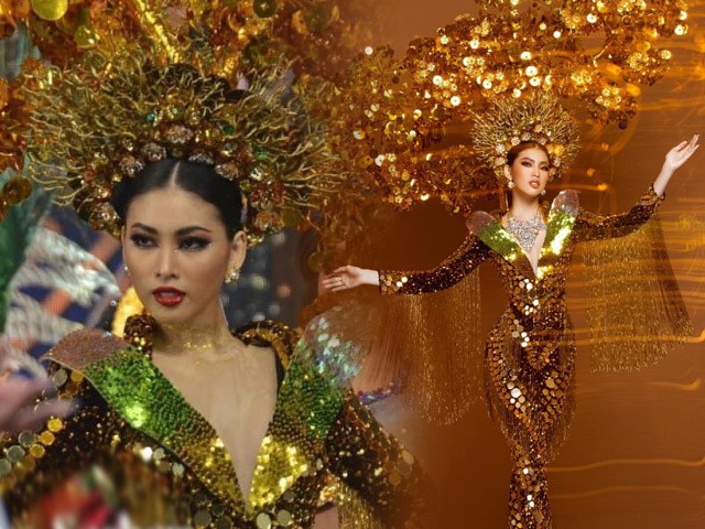 Ngọc Thảo diện trang phục lá ngọc cành vàng, càn quét sân khấu quốc tế