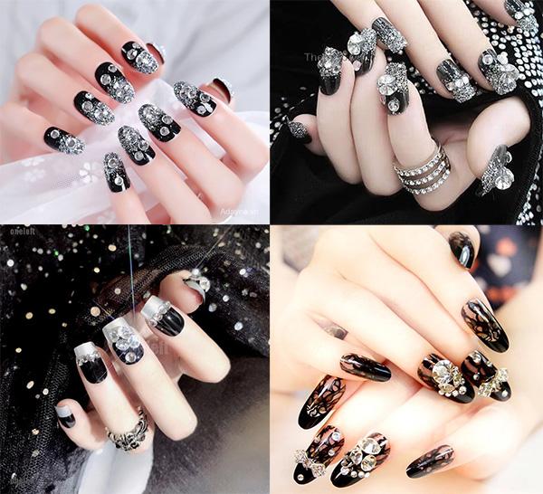 15 Các mẫu nail đính đá đẹp đơn giản và sang trọng quý phái