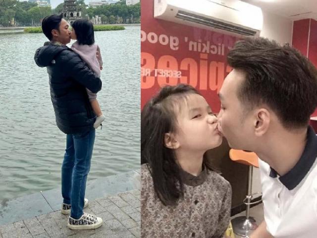 Cường Đôla và Suchin xuất hiện ở Hà Nội, ông bố thơm con gái rất tình cảm