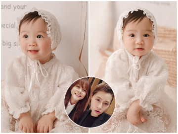 Con gái mua gen lai Tây của An Nguy tròn 1 tuổi: Da trắng, mắt tròn hệt thiên thần