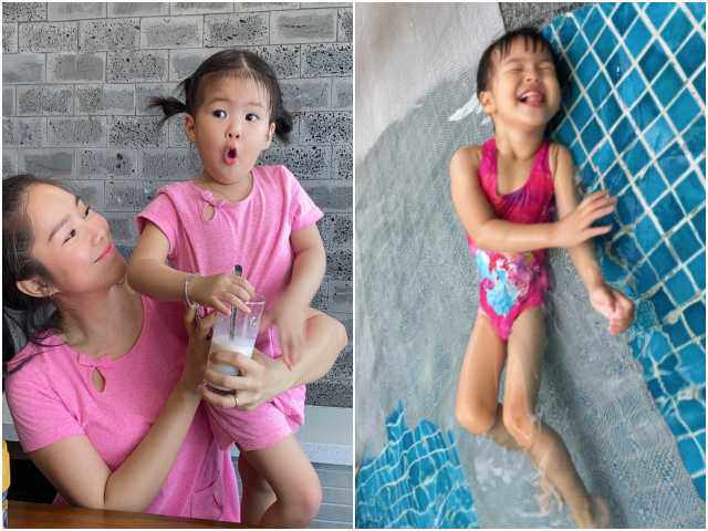 Con gái Lê Phương 2 tuổi mặc đồ 4 tuổi: Cao hơn 1m, chân dài chuẩn mẫu nhí