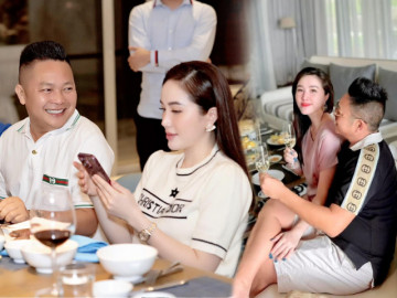 Khoảnh khắc đại gia Hà Tĩnh nhìn chăm chú Bảo Thy giữa bữa tiệc với ánh mắt đầy si mê