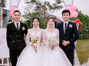 Die „einzigartige“ Hochzeit in Nghe An: Zwei Geschwister feiern gemeinsam eine Hochzeit, die große Schwägerin verrät den Grund
