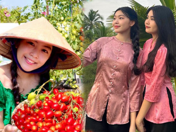 Con gái MC Quyền Linh hoá cô Thắm về làng, diện áo bà ba, đẹp chân phương chuẩn gái miền Tây