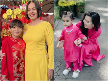 Nhóc tỳ sao Việt đón Tết: Con Thanh Thảo đi chợ hoa ở Mỹ, con lai Ấn của Võ Hạ Trâm lần đầu mặc áo dài