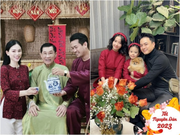 Tết của sao: Dâu mới nhà tỷ phú Johnathan Hạnh Nguyễn khoe ảnh bên bố chồng, Hồng Đăng thắm thiết ôm vợ con