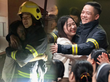 Cái ôm đặc biệt của cô gái trẻ và người lính cứu hỏa đã cứu sống mình khỏi đám cháy