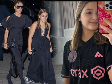 Con gái David Beckham đi với mẹ ăn mặc như người lớn, về nhà với bố diện đồ khác hẳn