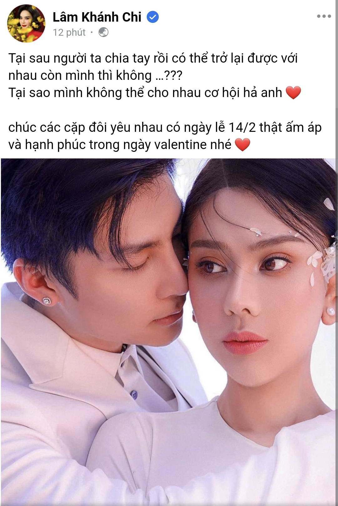 Valentine, sao Việt nhớ người xưa: Lâm Khánh Chi công khai níu kéo ...