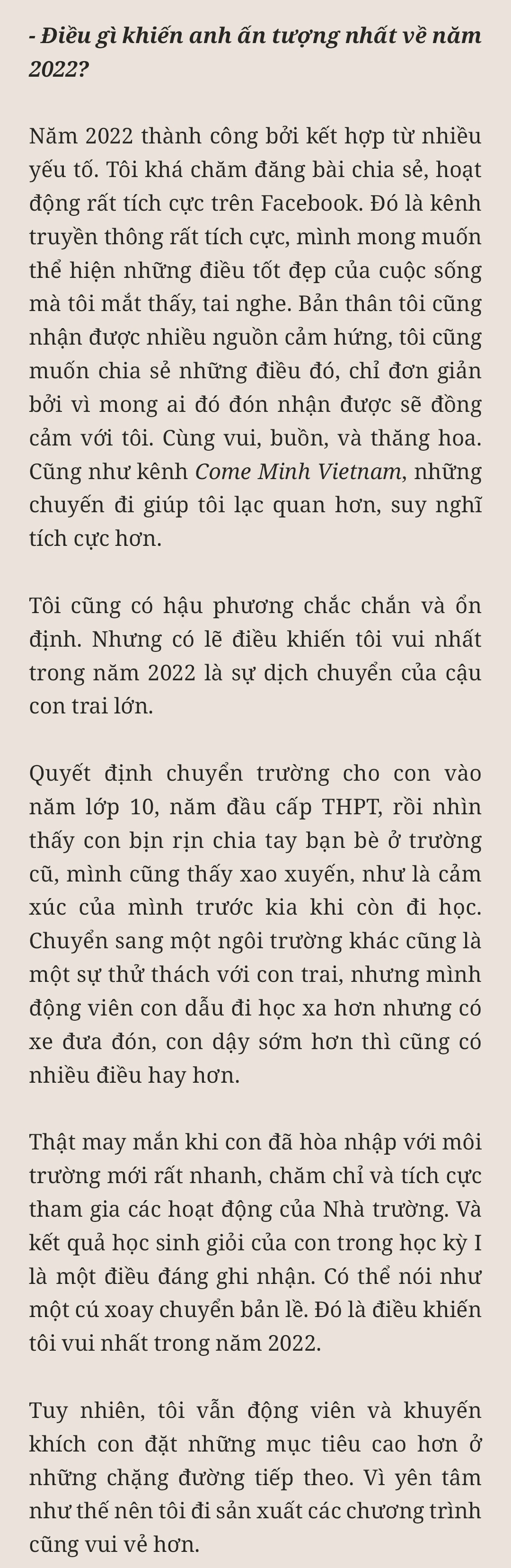 MC Trần Quang Minh: amp;#34;Nếu mừng tuổi ít, các con thấy buồn một thì mình tủi thân mườiamp;#34; - 14