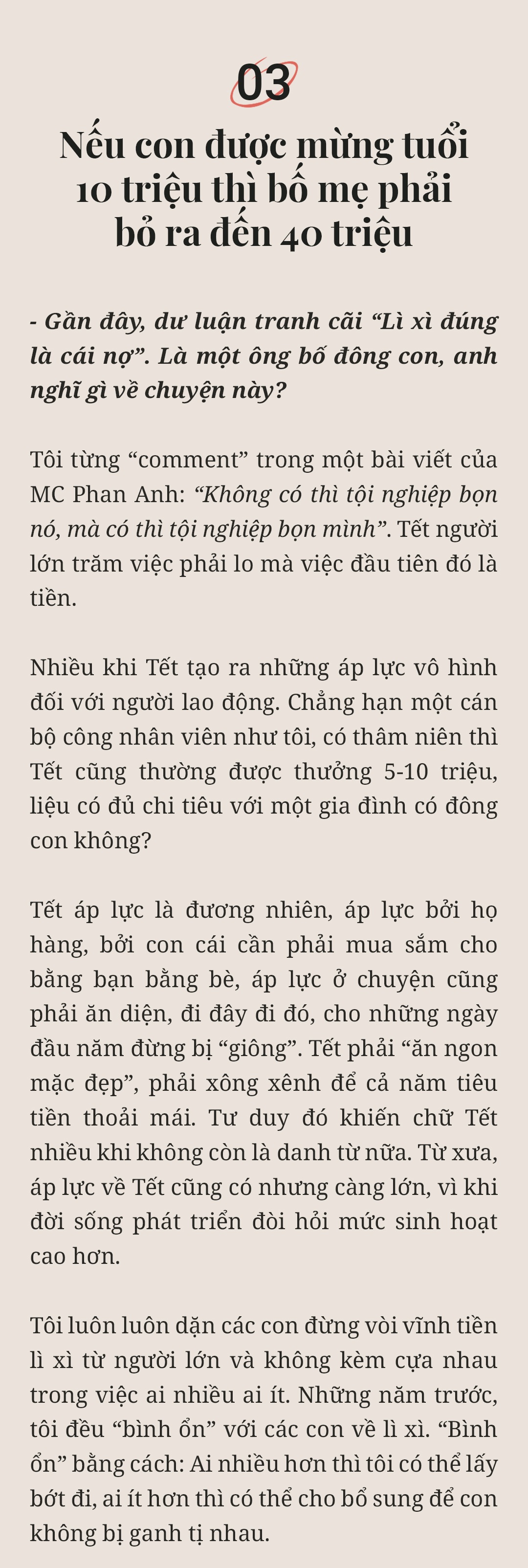 MC Trần Quang Minh: amp;#34;Nếu mừng tuổi ít, các con thấy buồn một thì mình tủi thân mườiamp;#34; - 30