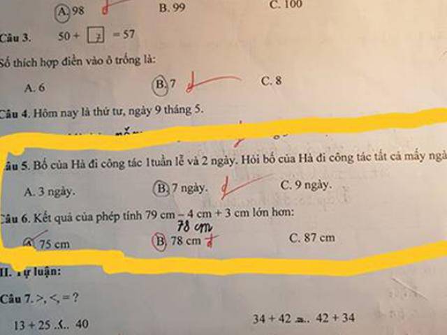 Bài toán lớp 1 khiến ông bố hoang mang phải lên mạng hỏi: Cô chấm đúng hay sai?