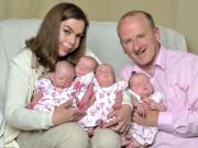 10 năm cố gắng, cặp đôi làm nên   lịch sử   khi hạ sinh bốn bé gái từ một phôi thai