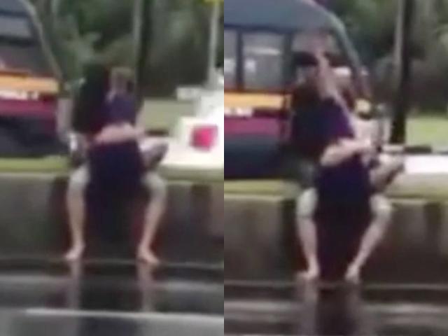 Cặp đôi mây mưa giữa đường trăm người qua lại, bị cảnh sát bắt vẫn chối chỉ đang hôn nhau