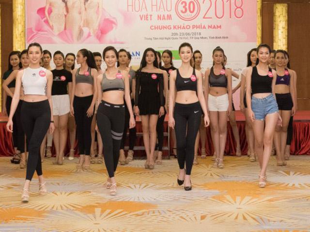 Hoa hậu Việt Nam 2018: Thí sinh khoe eo thon, chân dài miên man khi tập catwalk