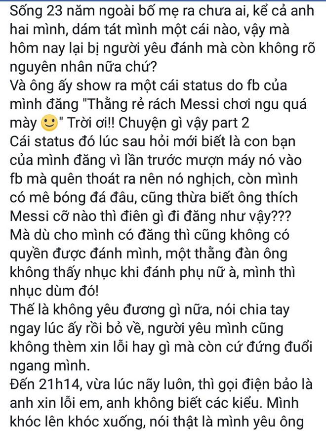 co gái bat ngo bị nguòi yeu tát mot cai "troi giang" vì dam... giẽu cọt messi - 1