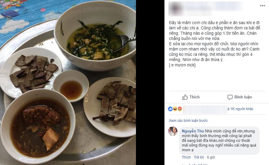 moi thang gop an 1,5 trieu, em chong len mang than “khong nuot noi” mam com chi dau de phan - 1