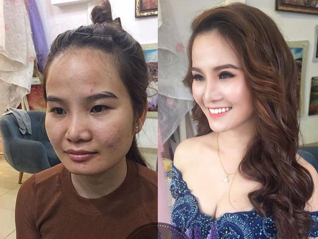 Ảnh trước, sau make-up này buộc bạn phải xem lần 2 vì không chắc chắn đó là một người!