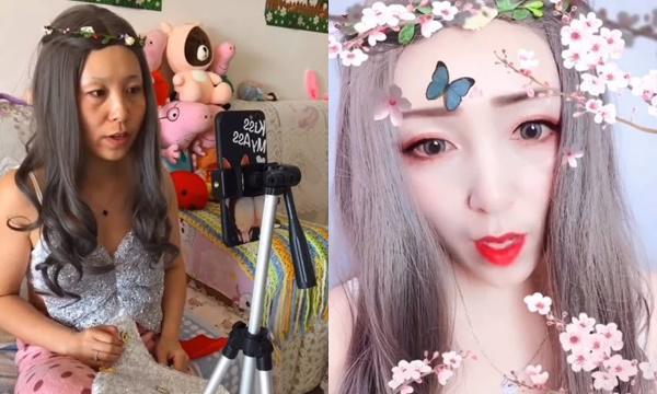 Lật tẩy nhan sắc thật của các hotgirl livestream, da nhăn nheo, chảy xệ như bà lão