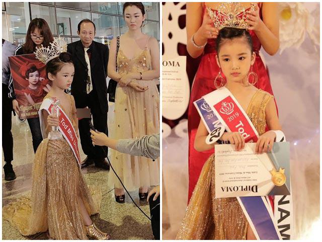 Bé gái Việt đăng quang Hoa hậu Hoàn vũ nhí Thế giới 2019, được rước bằng siêu xe dát vàng