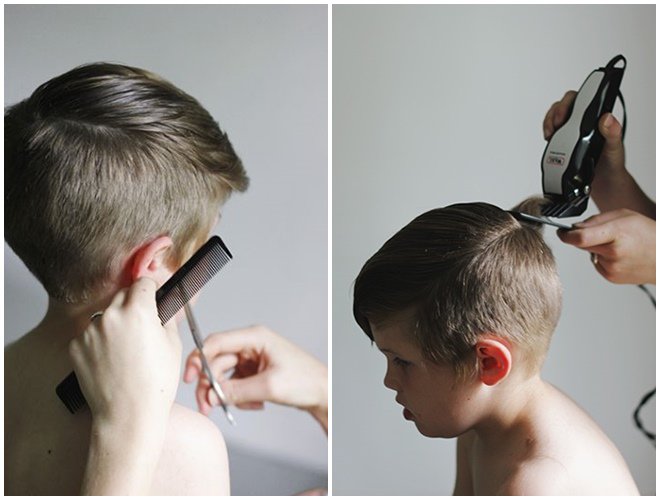 Cách cắt tóc tại nhà cho bé trai bằng kéo và tông đơ, vài phút là đẹp như soái ca - 9