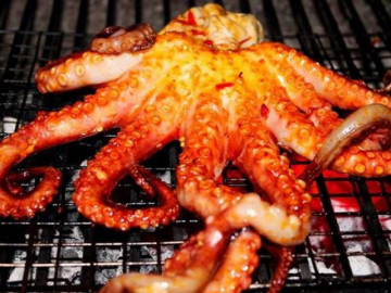 nướng bạch tuộc bằng lò vi sóng