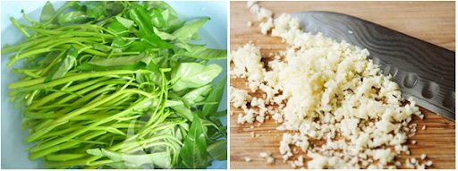 rau muong xao toi ngon, xanh gion co cach lam don gian - 3