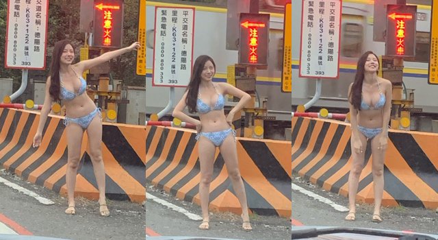 Cô gái mặc độc bikini đứng vẫy xe lộ vòng 1, tài xế đi đường bất bình