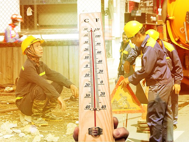 Hà Nội nắng nóng 40 độ: Làm từ 5h sáng, 9h đã thở dốc muốn ngất ngay tại chỗ làm