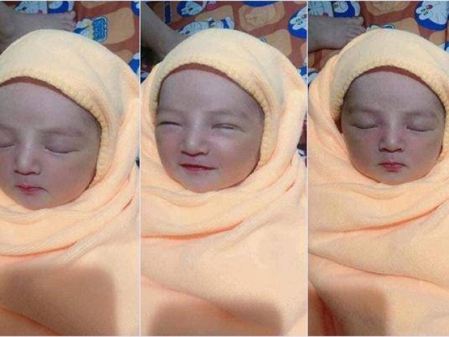 Vừa chào đời, bé gái khiến dân mạng trầm trồ với gương mặt nét nào ra nét ấy
