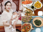 Mẹ Hà Nội ăn   tiệc cữ   toàn sơn hào hải vị, giảm liền 18kg vẫn dư sữa cho con