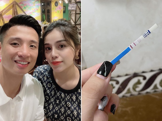 Bà xã khoe que thử thai hai vạch đậm, dân tình chúc mừng Bùi Tiến Dũng ghi bàn lần hai