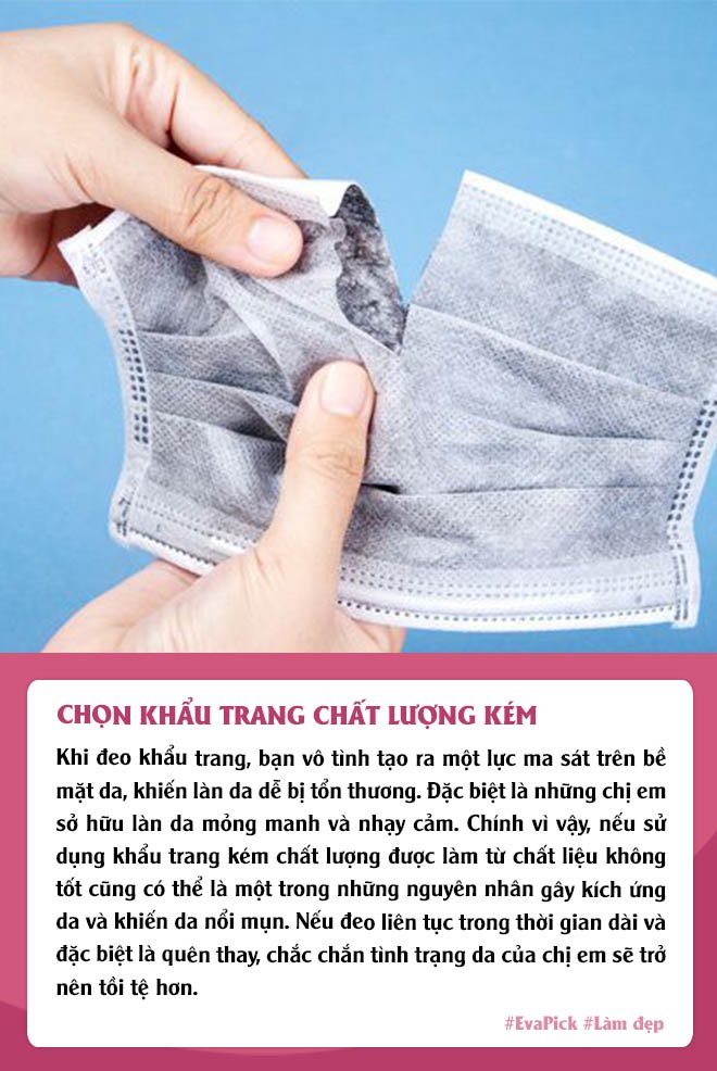 Eva Pick: Mụn mọc thành chùm khi đeo khẩu trang, chắc hẳn nàng đã mắc 4 sai lầm sau