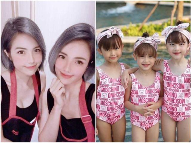 Cặp chị em song sinh Việt cùng có con với chồng Tây, 3 bé lớn lên xinh hệt nhau