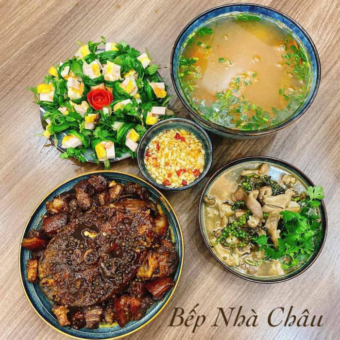 8X khoe hơn 30 mâm cơm đẹp như của đầu bếp, bố chồng suốt ngày khen “nấu gì cũng ngon” - 7