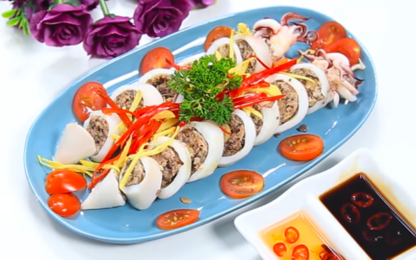 Cách làm mực nhồi thịt hấp giòn ngon ăn mãi không ngán - 8