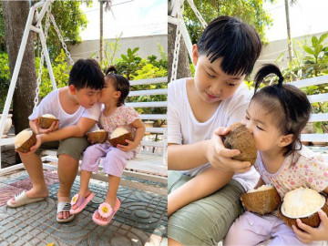 Lê Phương khoe con trai tình cảm với em gái cùng mẹ khác cha, ra dáng anh cả đĩnh đạc - Vimarsana News