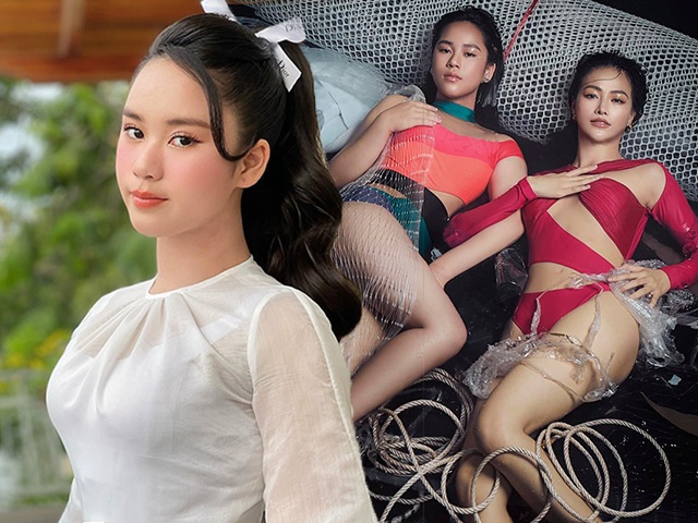 Hoa hậu nhí 14 tuổi cật lực ép cân chụp hình cùng Phương Khánh: đôi chân, vòng eo đáng nể
