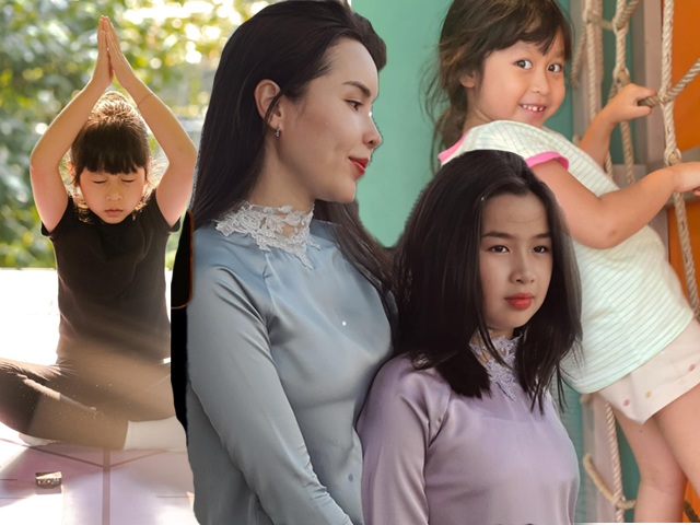 Vóc dáng ngày càng thăng hạng, Lưu Hương Giang giờ động viên 2 con gái yoga và gym từ bé