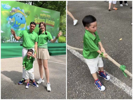 Sao Việt 24h: Con trai Á hậu Thanh Tú đứng cạnh bố đại gia hơn mẹ nhiều tuổi trông giống hệt nhau